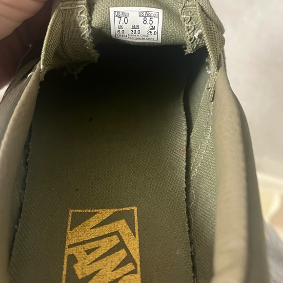 Olive Vans Slip Ons - Picture 4 of 5